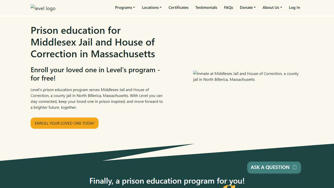 Prison Education For Middlesex Jail and House of Correction - Level